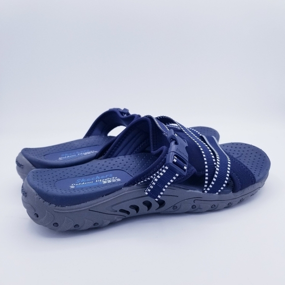 Skechers #56196SA Reggae Slide Thru Sandals Navy Blue, size 8 - Picture 7 of 12